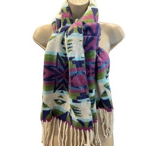 NWOT Mossimo Supply Co Purple Aztec Design Acrylic Winter Scarf‎